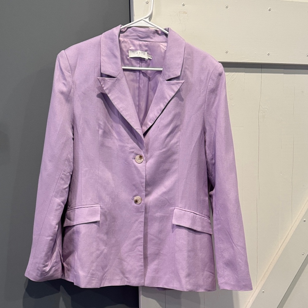 Astr- Lavender Women's Blazer, Linen, Size Large, EUC